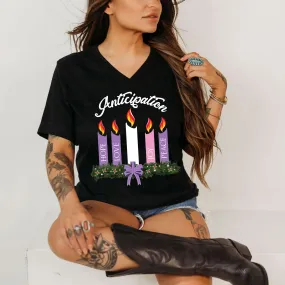 Advent Wreath Candles Christian Shirts | Advent Christmas Gifts  | Unisex Jersey V-neck T-shirt