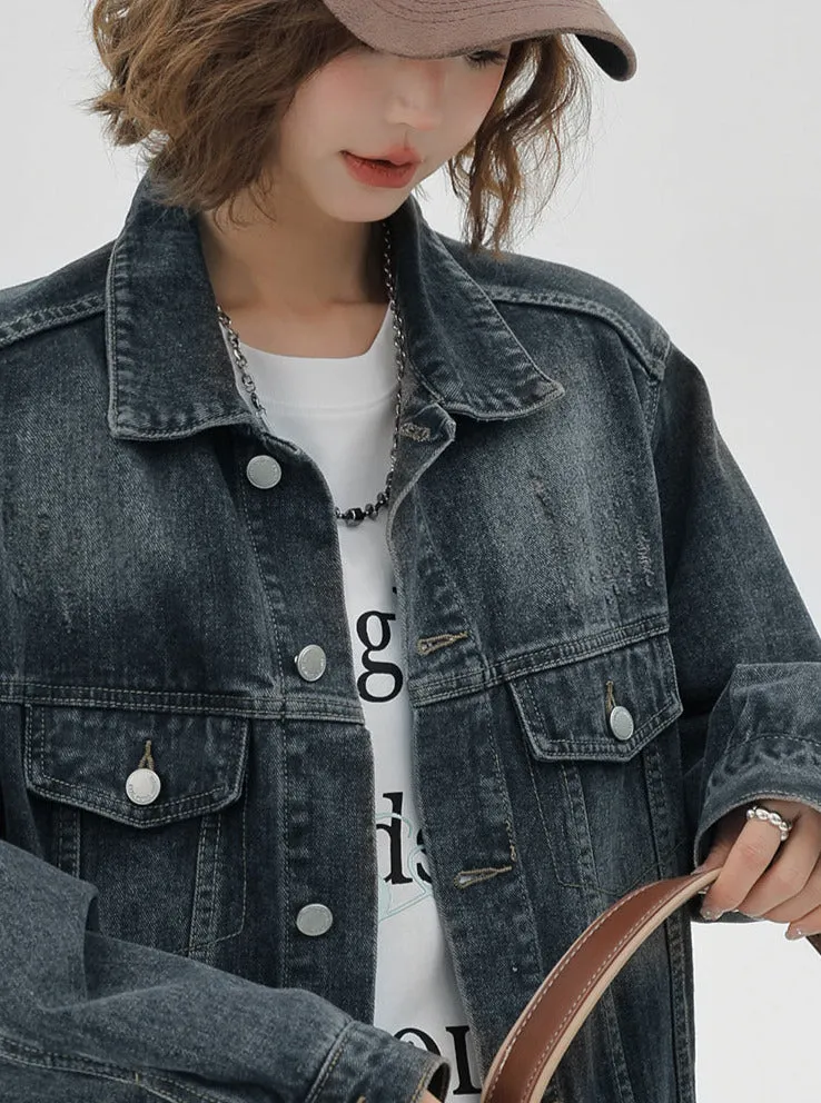 American Jacket Wash Nostalgic Denim Loose Retro