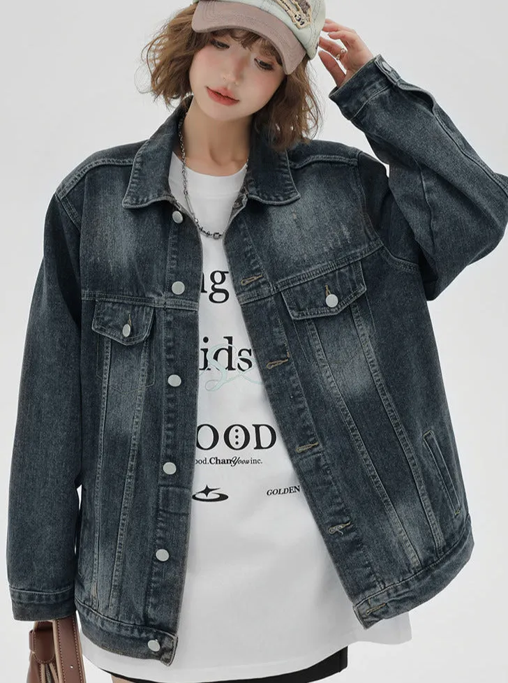 American Jacket Wash Nostalgic Denim Loose Retro