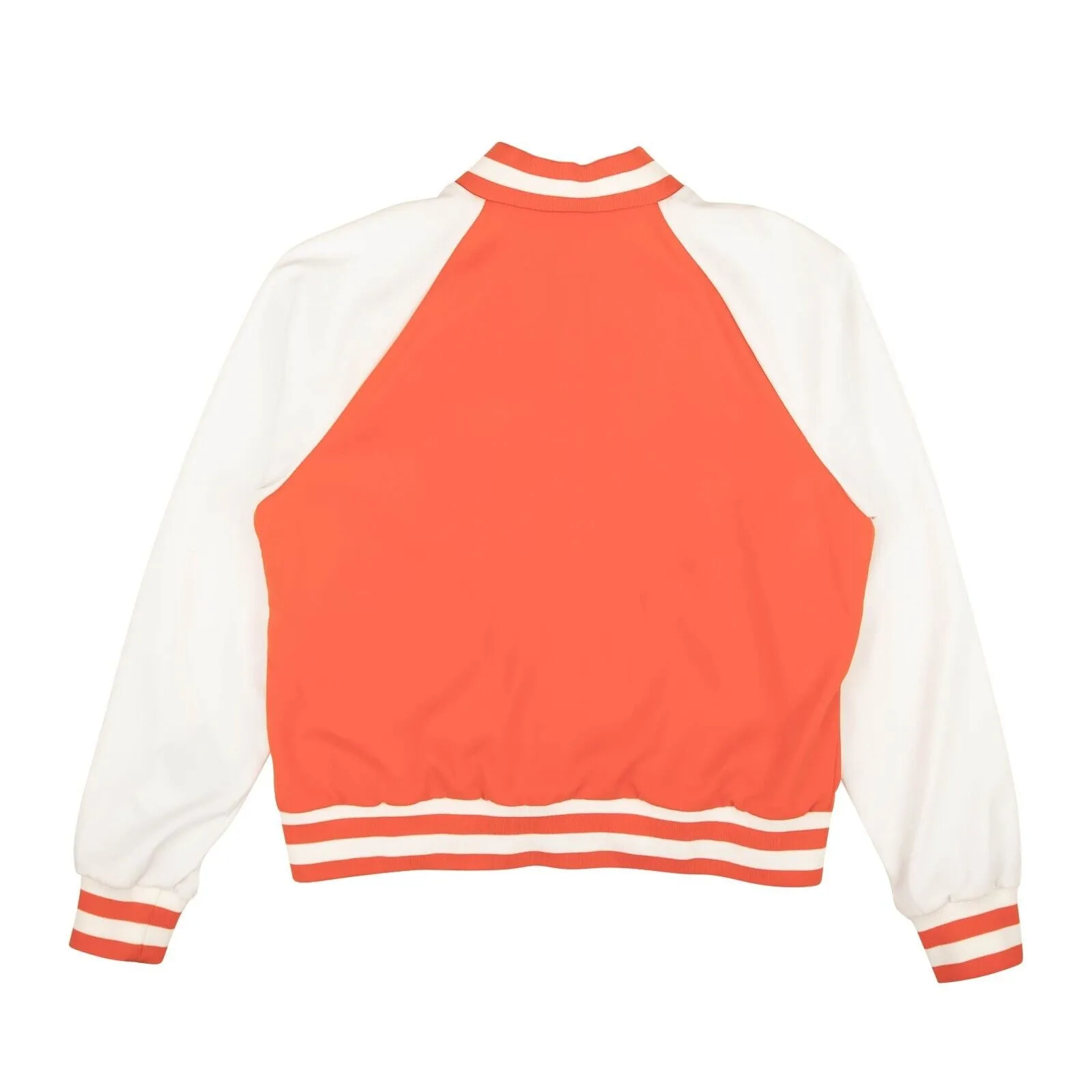 Anna Sui Snap Baseball Jacket - Orange/White