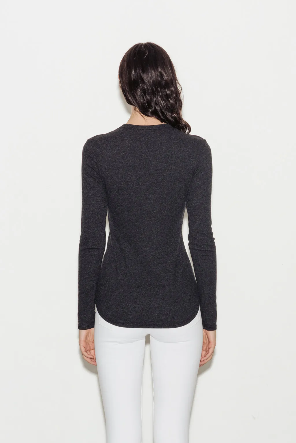 Brushed Jersey Long Sleeve Crew T-Shirt