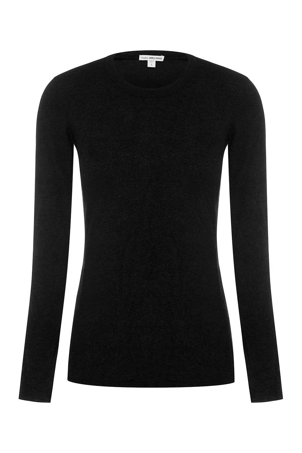 Brushed Jersey Long Sleeve Crew T-Shirt