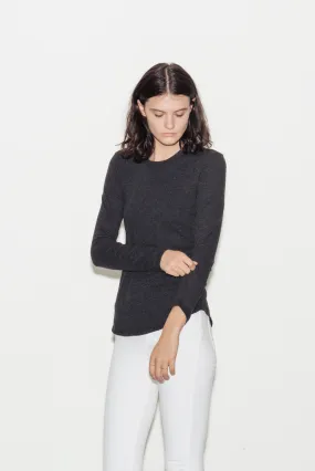 Brushed Jersey Long Sleeve Crew T-Shirt