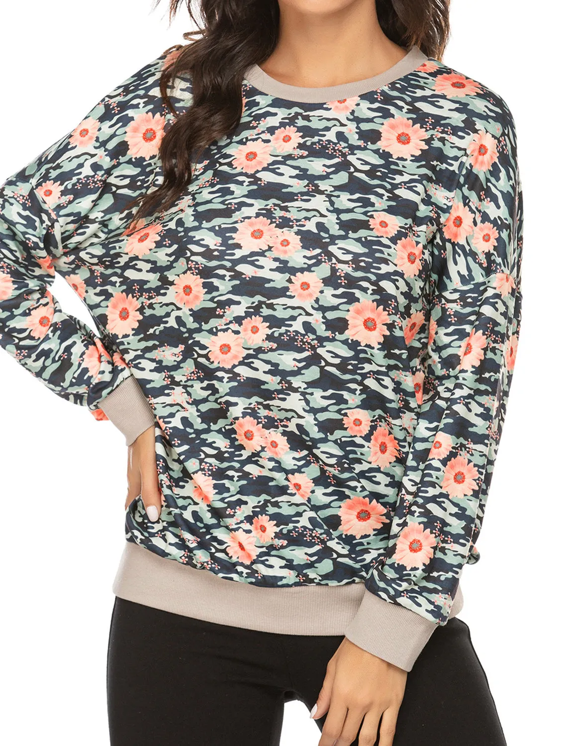 Casual Camouflage Print Sweatshirt-2