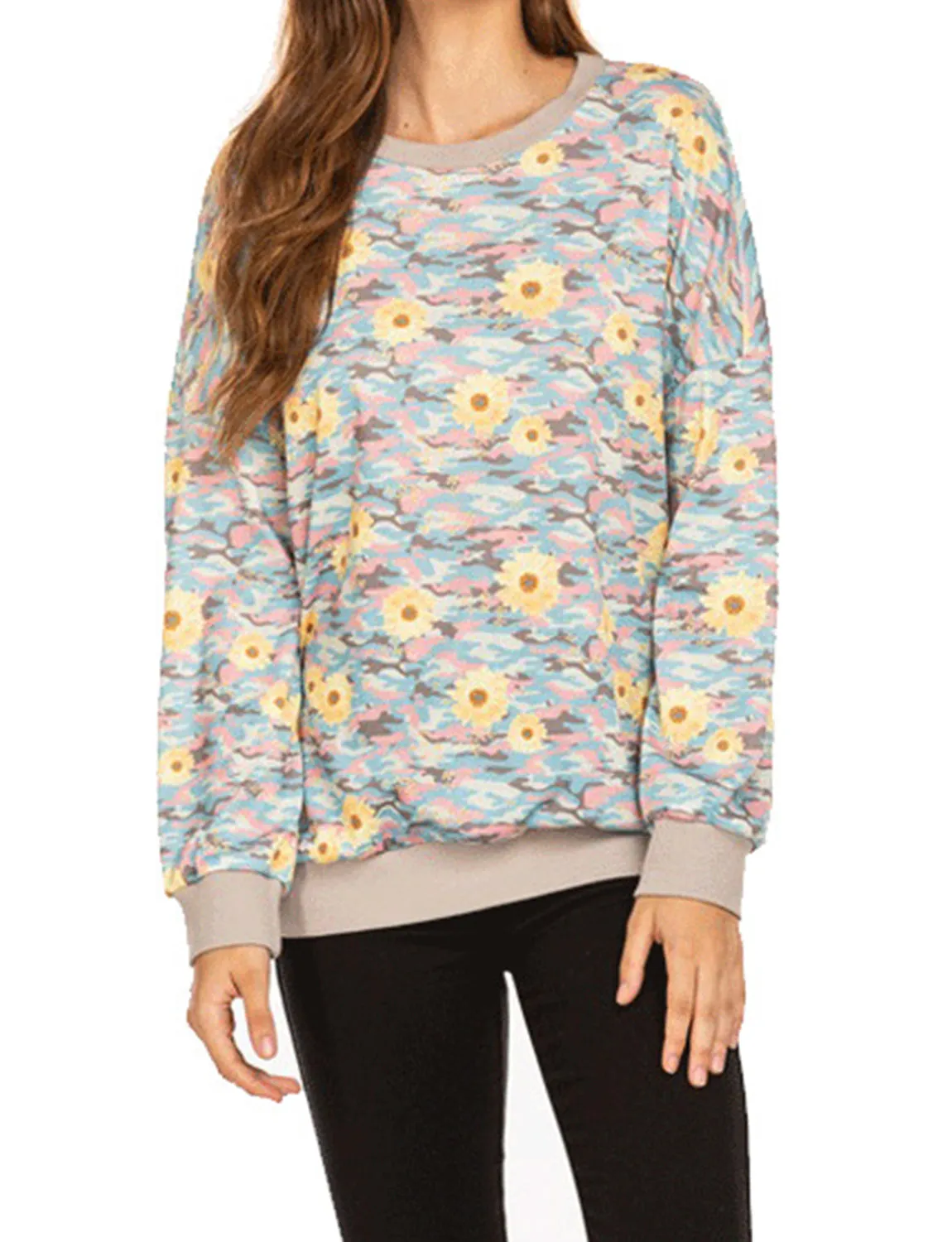 Casual Camouflage Print Sweatshirt-2