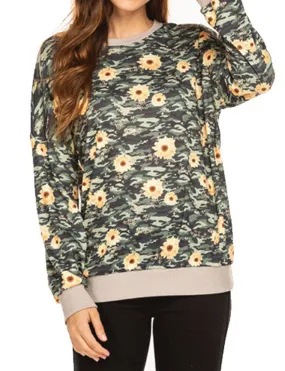 Casual Camouflage Print Sweatshirt-2