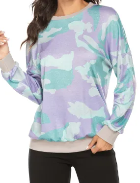 Casual Camouflage Print Sweatshirt