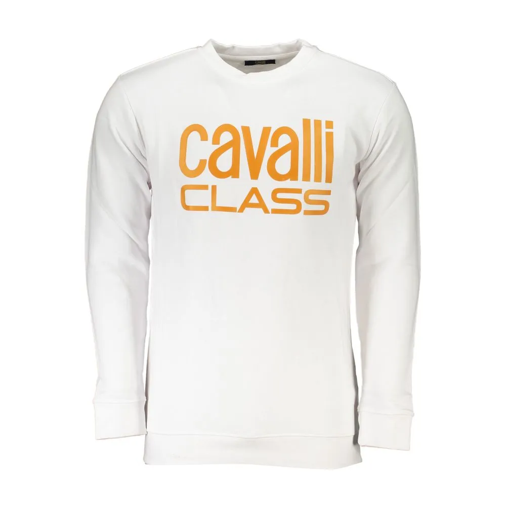 Cavalli Class White Cotton Men's Sweater