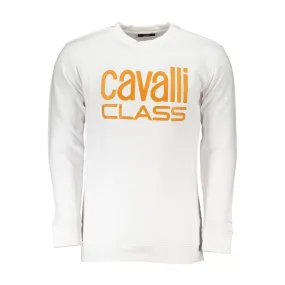 Cavalli Class White Cotton Men's Sweater
