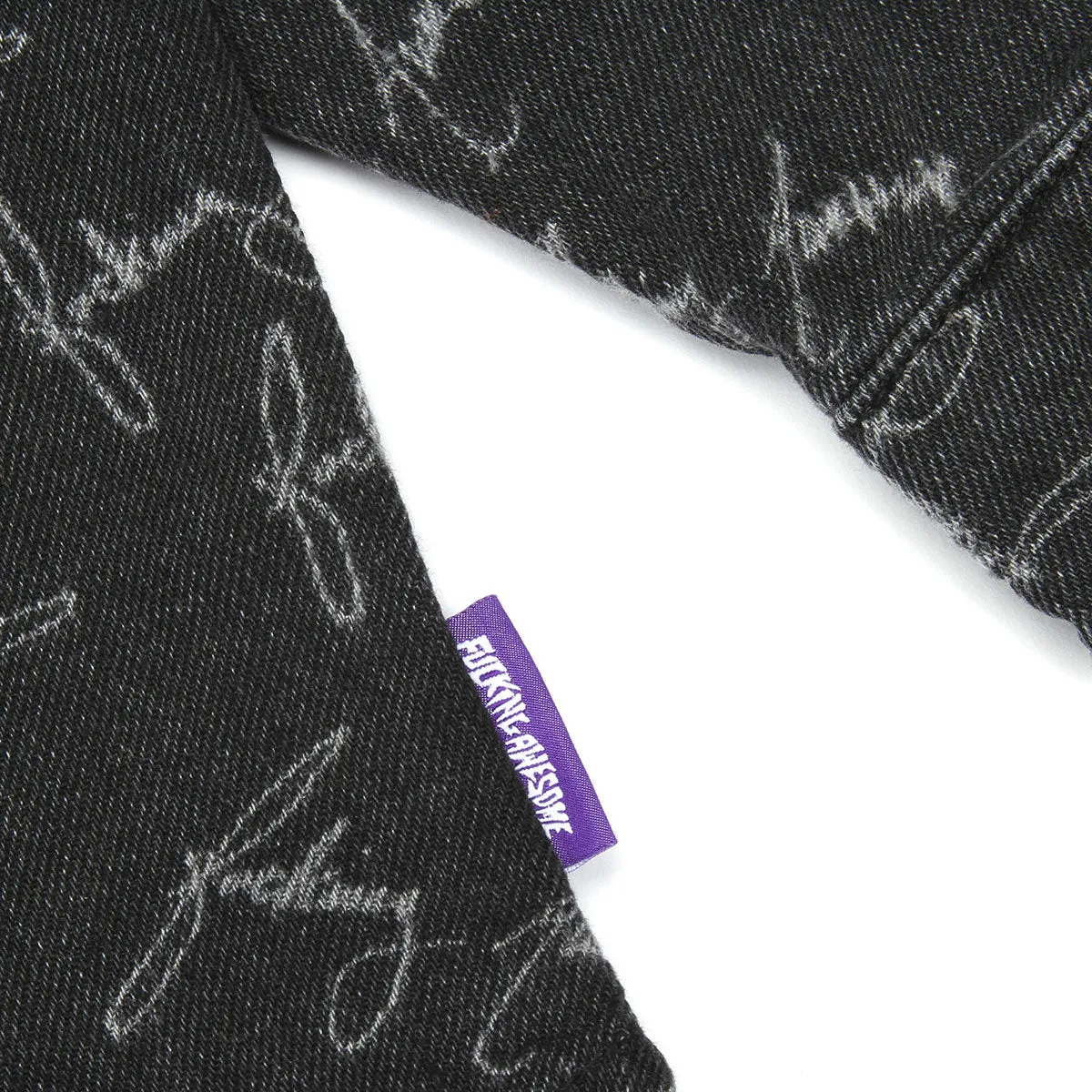 Cursive Washed Denim Overshirt