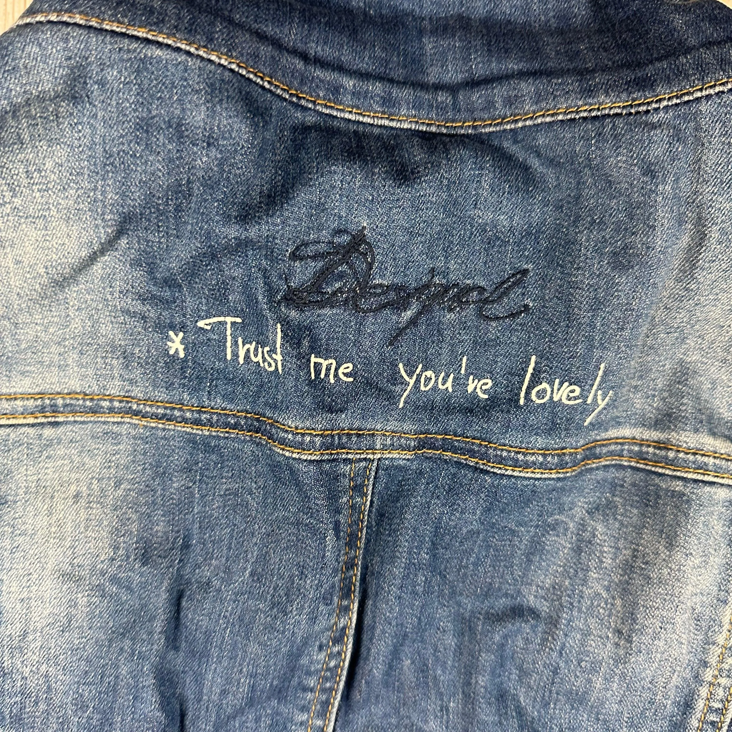 Desigual 'I hope you know' Denim Jean Jacket  - Size M