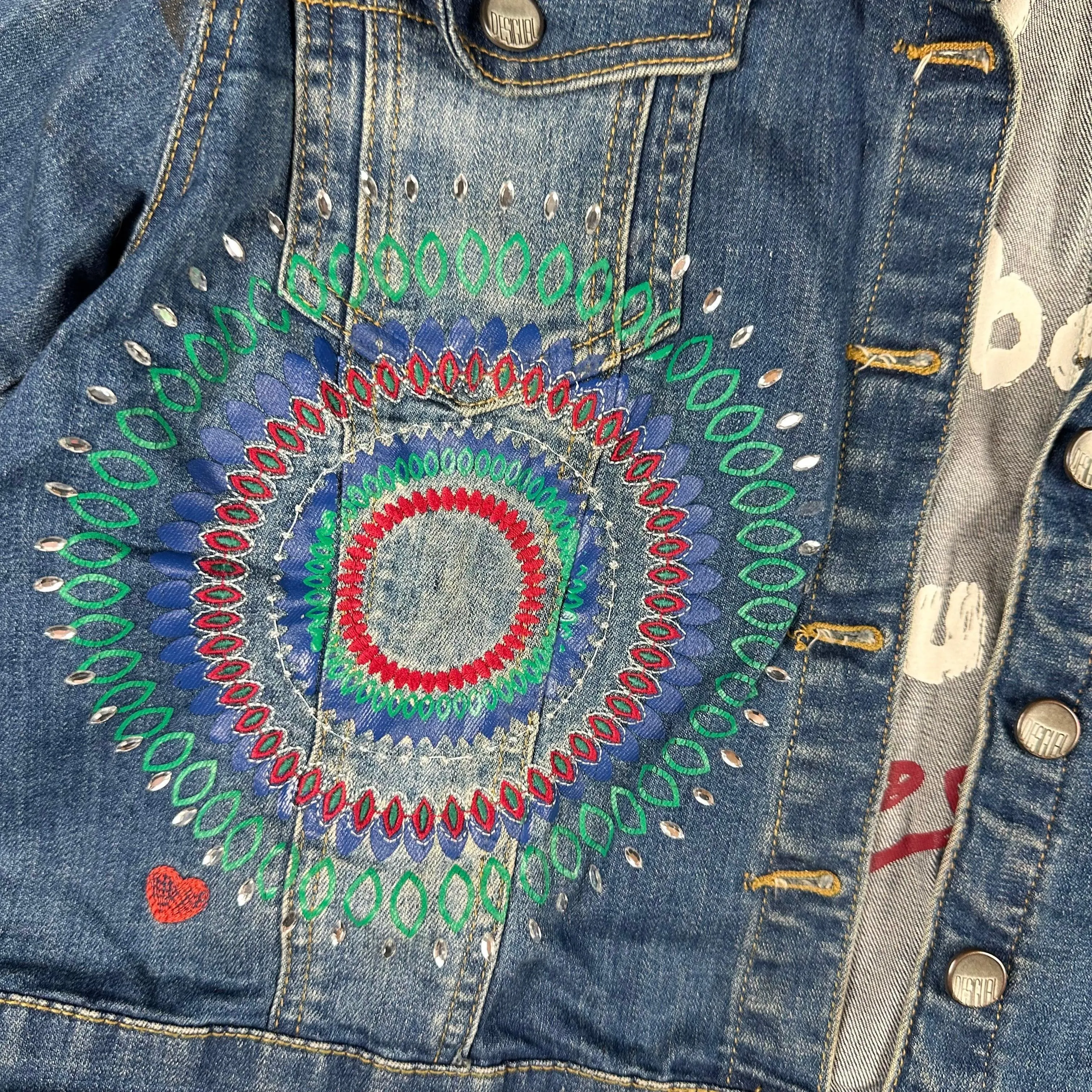Desigual 'I hope you know' Denim Jean Jacket  - Size M