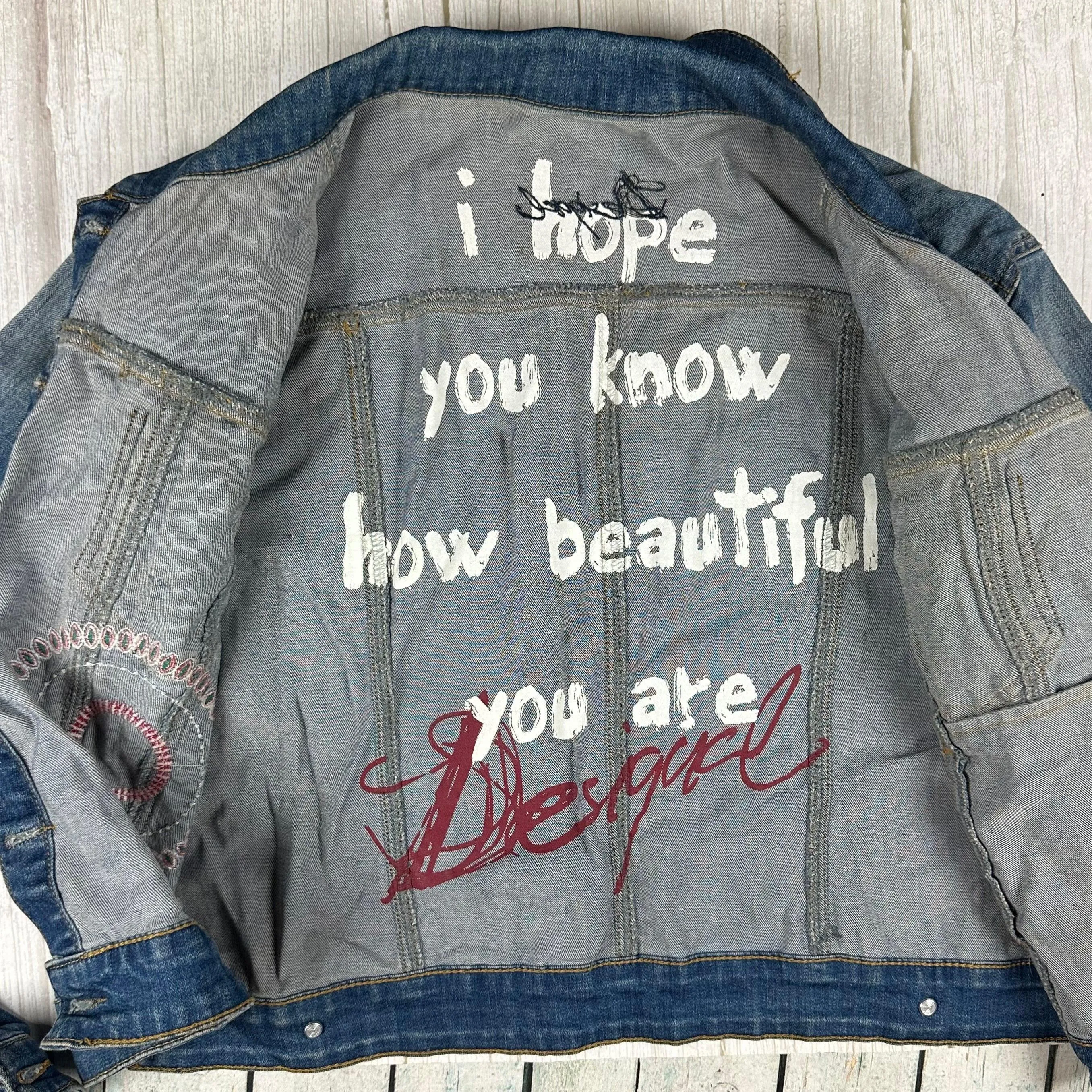 Desigual 'I hope you know' Denim Jean Jacket  - Size M