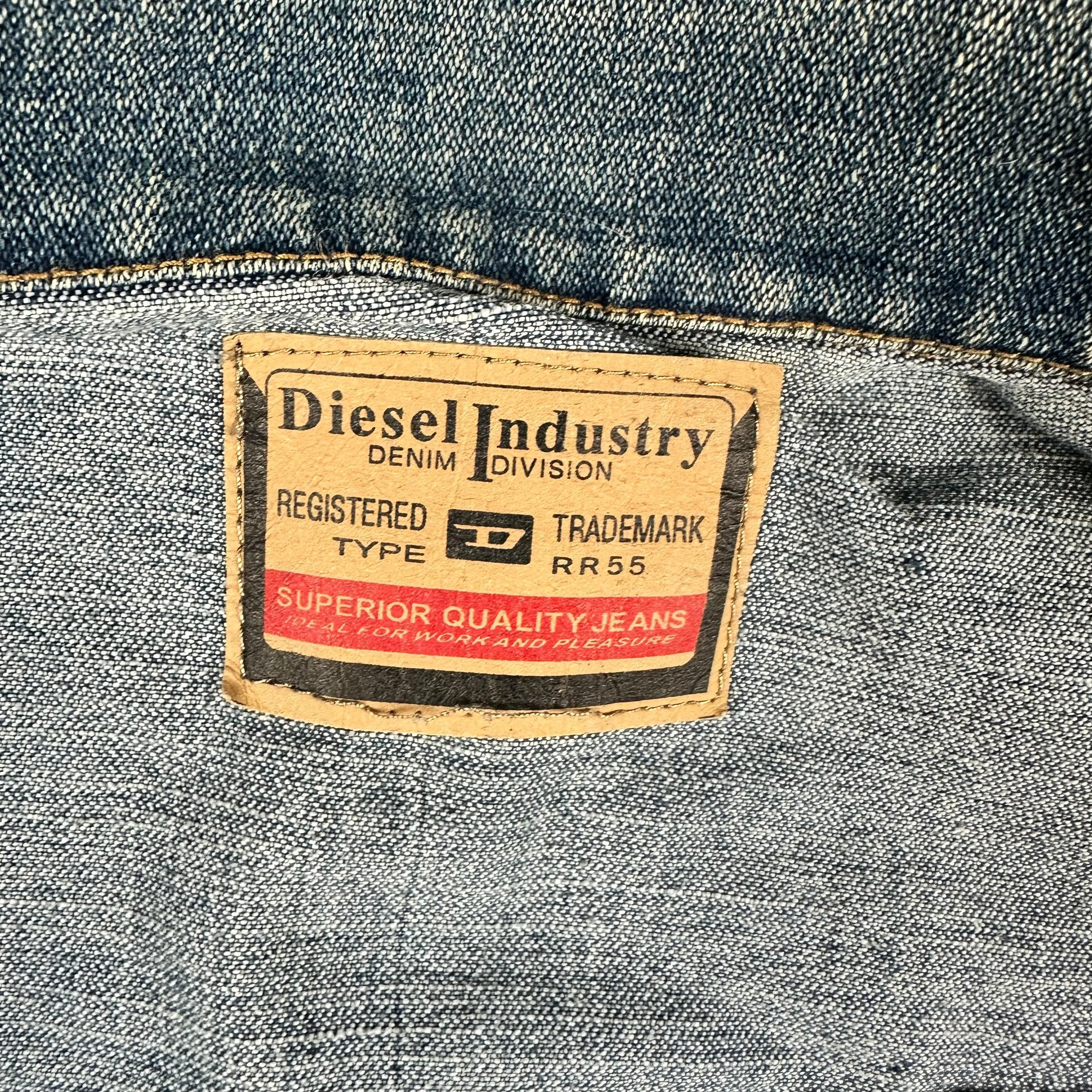 Diesel Mens Sleeveless Distressed Denim Jacket - Size L/XL