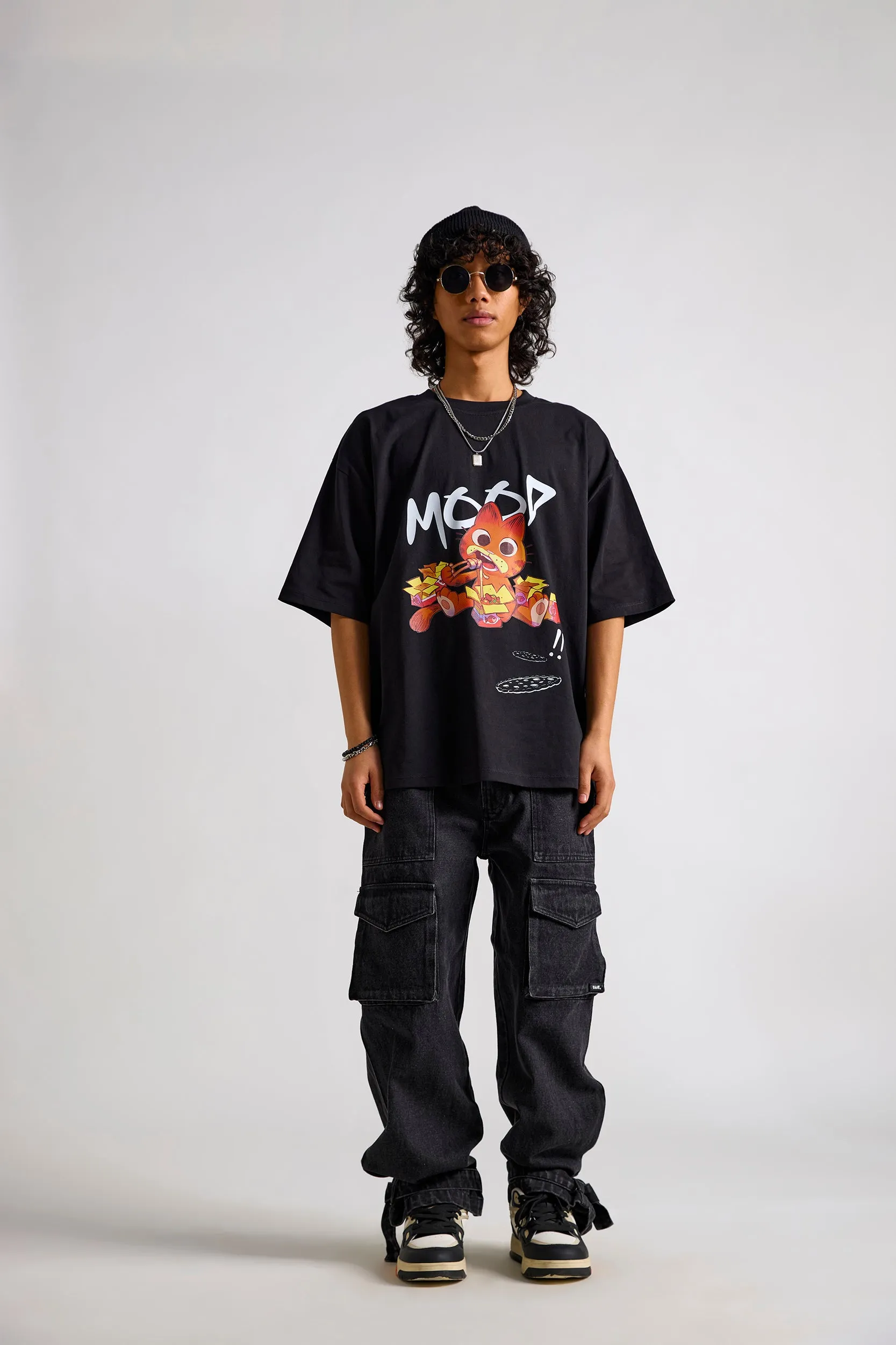 Garfield:Mood Printed Men's Oversized T-shirt