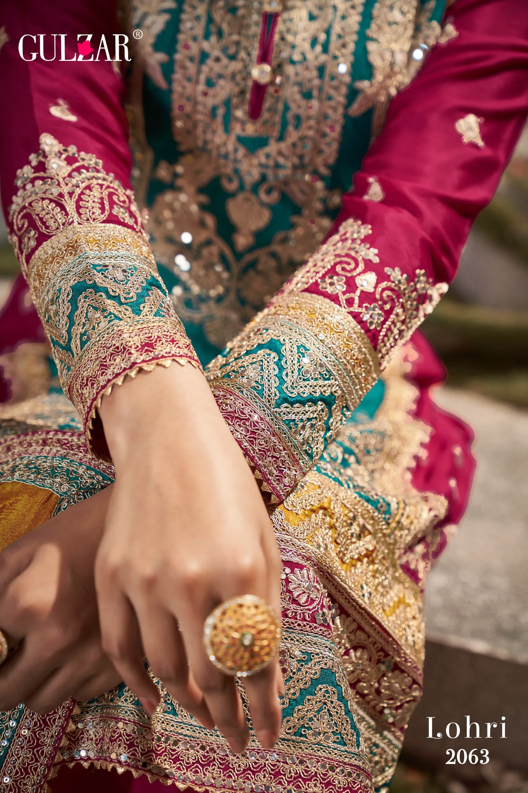Gulzar Launch Lohri 2061-2063 Series Chinon Designer Work Salwar Suits