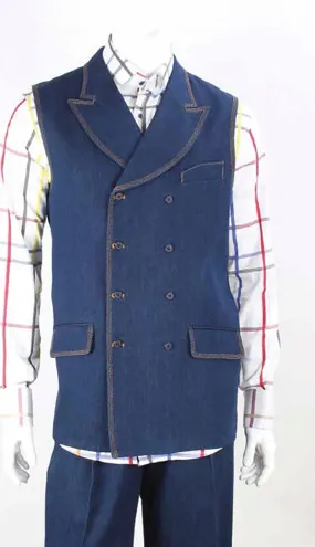 Iconic JVS-1-BLU Vest Set Mens Suit