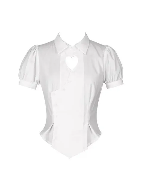 Korean Preppy Style Slim White Shirt