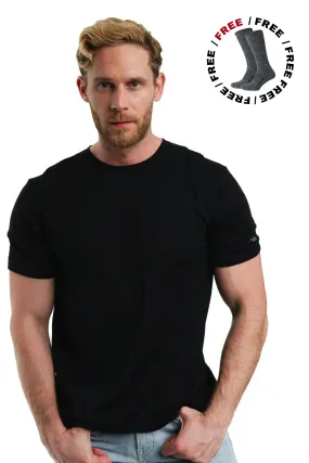 Men's Merino T-shirt 165 Black Ink ( socks)