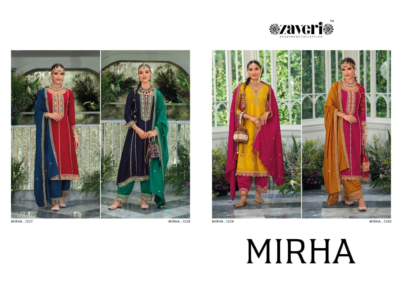 Mirha Zaveri 1227-1230 Series Latest Fancy Pakistani Readymade Salwar Kameez Dno.1227