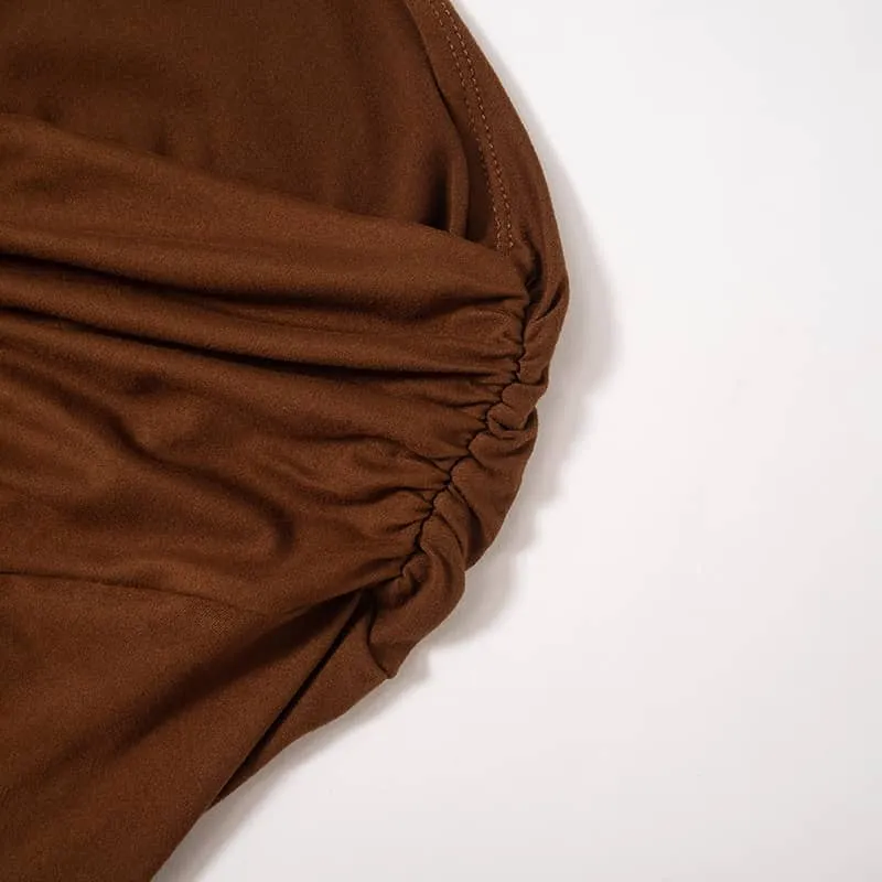 Off-the-shoulder long-sleeved T-shirt