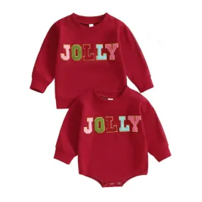 Red Jolly Sweatshirt or Onesie