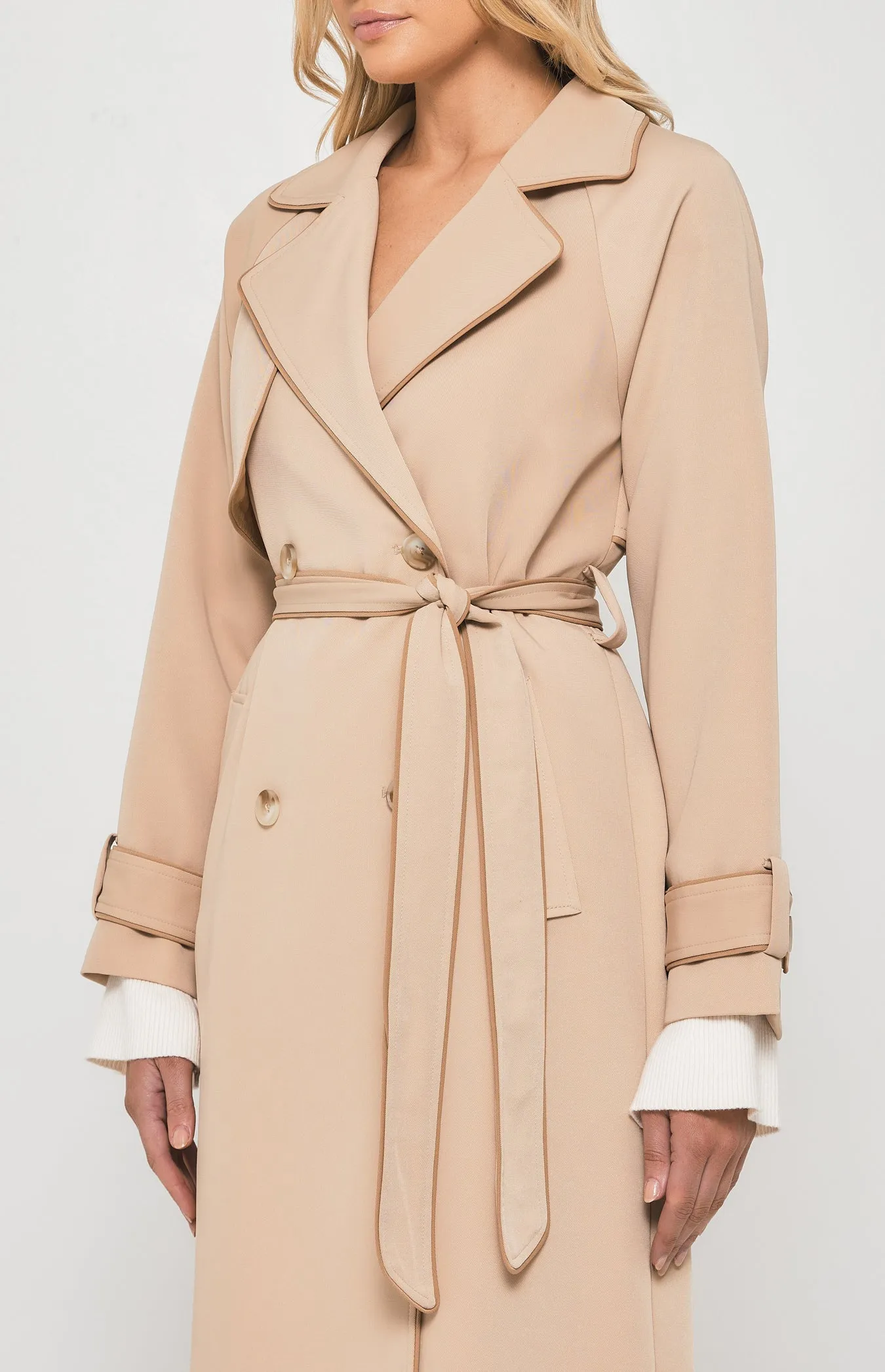 Riviera Double Breasted Trench Coat - Camel
