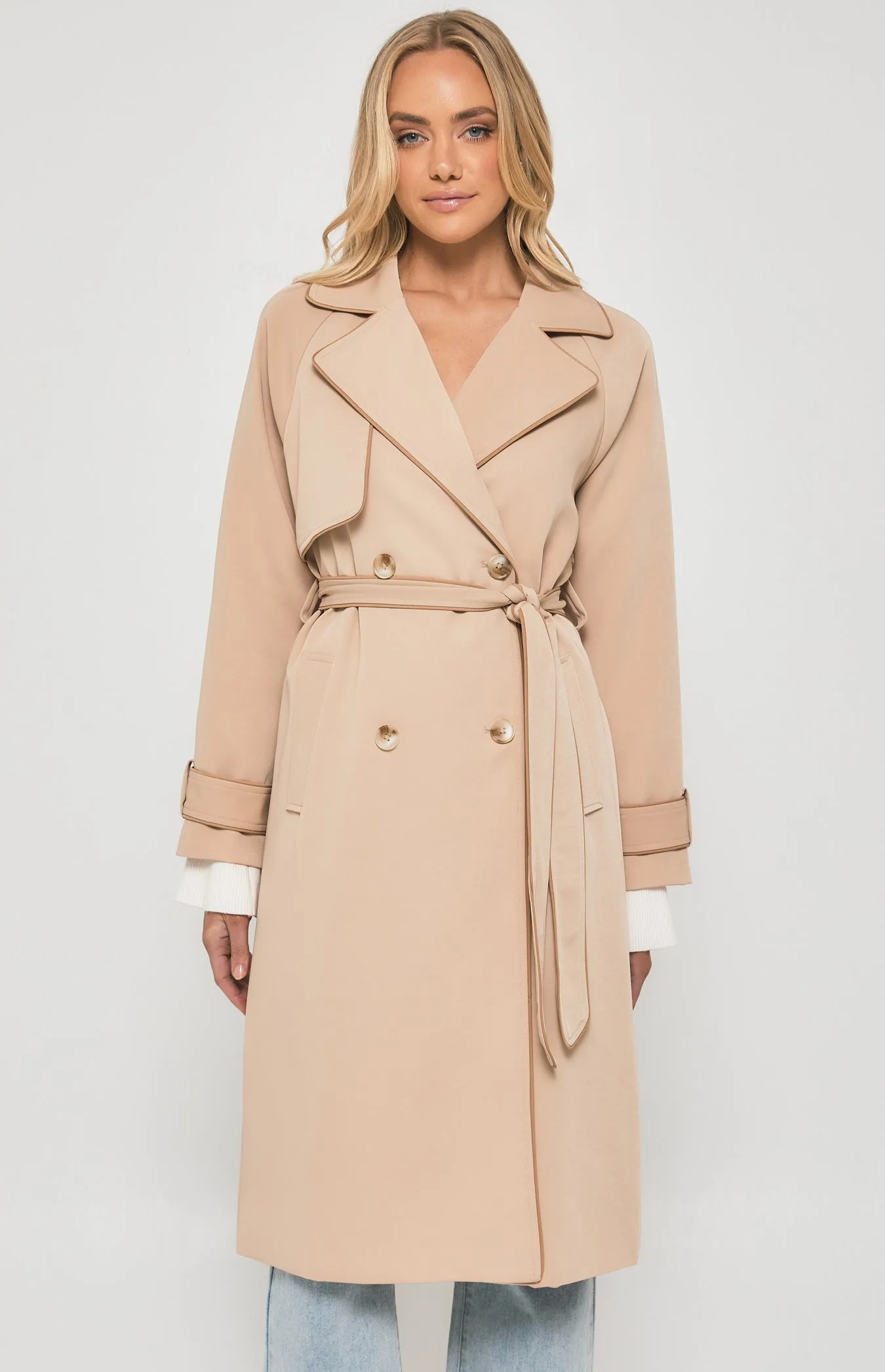 Riviera Double Breasted Trench Coat - Camel
