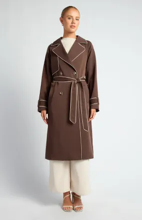 Riviera Double Breasted Trench Coat - Espresso
