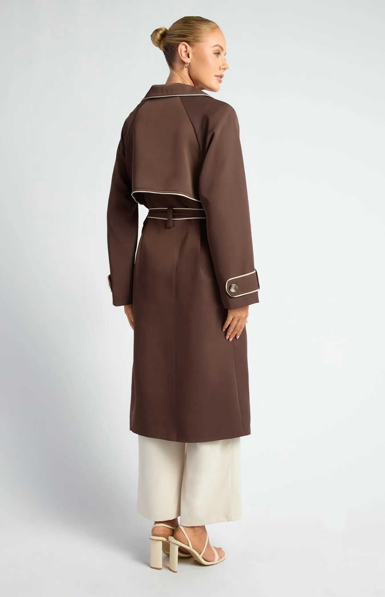 Riviera Double Breasted Trench Coat - Espresso