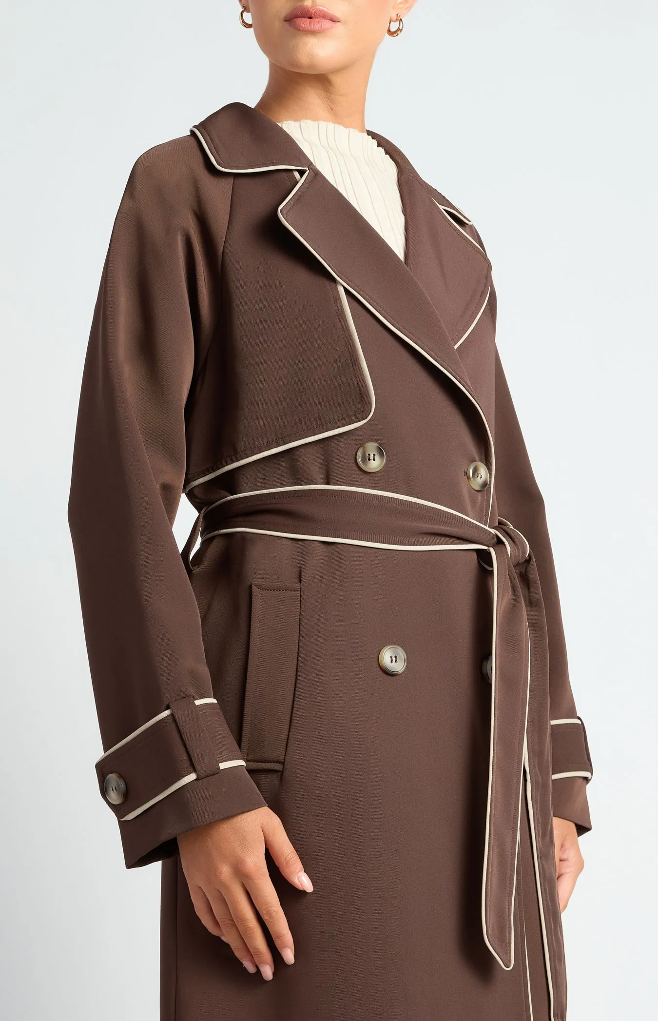 Riviera Double Breasted Trench Coat - Espresso